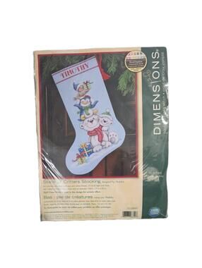 2009 New Dimensions Stack of Critters Stocking Kit Counted CrossStitch  08840P23